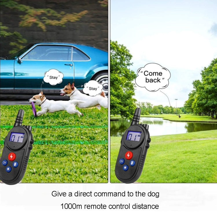 1000m Remote Control Intercom Dog Trainer Electric Shock Vibration Stop Barker(Black) - free shipping - PMC TechLife - Order now!