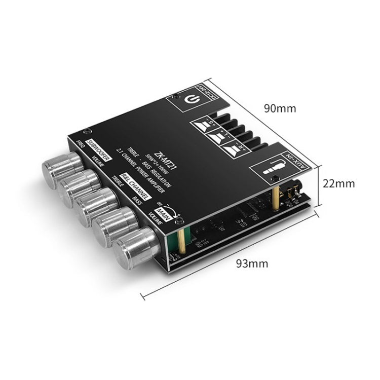ZK-MT21 50W x 2+100W 2.1 Channel Bluetooth Digital Amplifier Module - Breadboard / Amplifier Board by PMC TechLife | Online Shopping South Africa | PMC TechLife