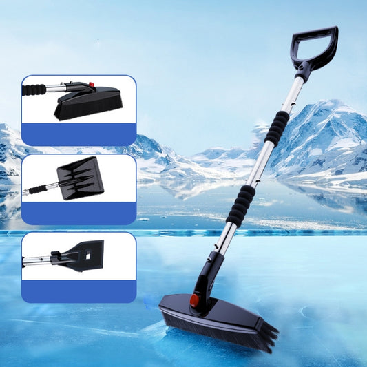 3-in-1 Car Snow Shovel Brush Kit Stainless Steel Retractable Ice Scraper(Silver) - Ice Scraper by PMC Jewellery | Online Shopping South Africa | PMC Jewellery | Buy Now Pay Later Mobicred