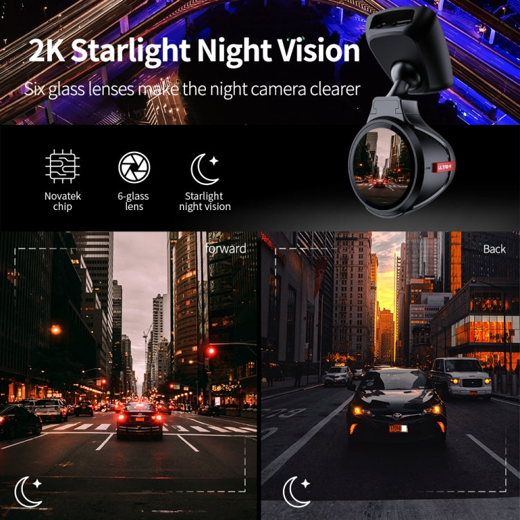 FISANG 2K HD Night Vision Car WIFI Car Driving Recorder, Model: Double Record - Car DVRs by FISANG | Online Shopping South Africa | PMC Jewellery | Buy Now Pay Later Mobicred