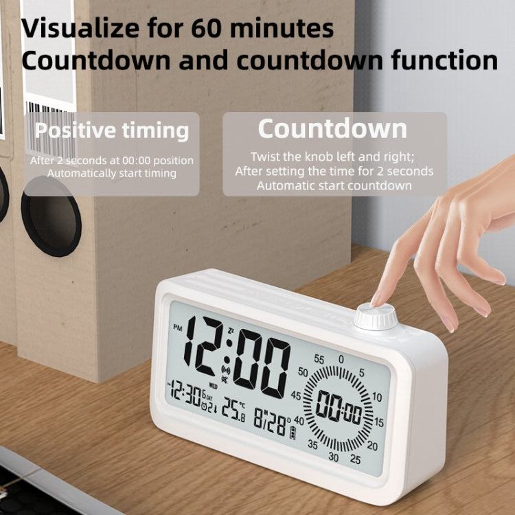 Visual Timer Alarm Clock Dual Display LCD Time Reminder(Black) - Alarm Clocks by PMc TechLife | Online Shopping South Africa | PMc TechLife | Buy Now Pay Later Mobicred