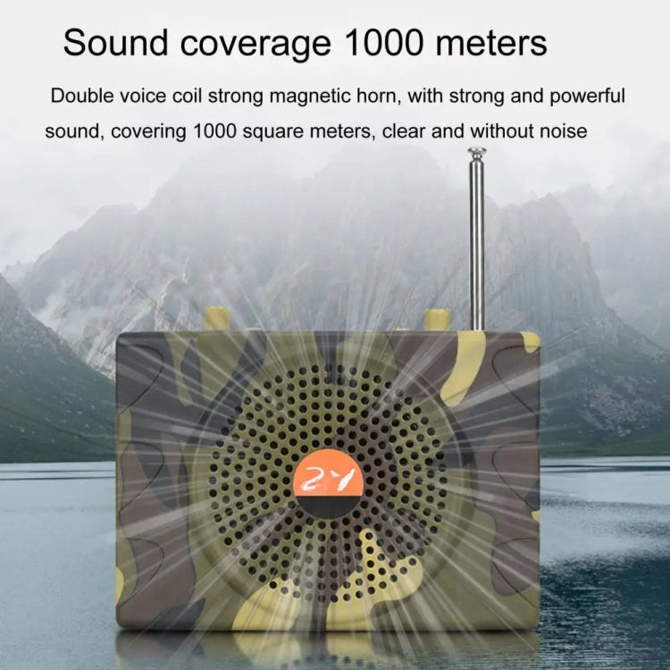 25W  Bluetooth Voice Amplifier Bird Hunting Speaker Supports USB/TF/FM 1000m Remote Control EU Plug(Camouflage) - Midrange Speaker & Frequency Divider by PMC TechLife | Online Shopping South Africa | PMC TechLife | Buy Now Pay Later Mobicred