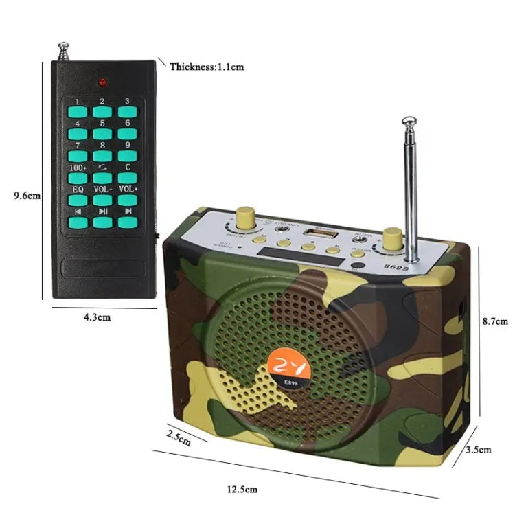 25W  Bluetooth Voice Amplifier Bird Hunting Speaker Supports USB/TF/FM 1000m Remote Control EU Plug(Camouflage) - Midrange Speaker & Frequency Divider by PMC TechLife | Online Shopping South Africa | PMC TechLife | Buy Now Pay Later Mobicred