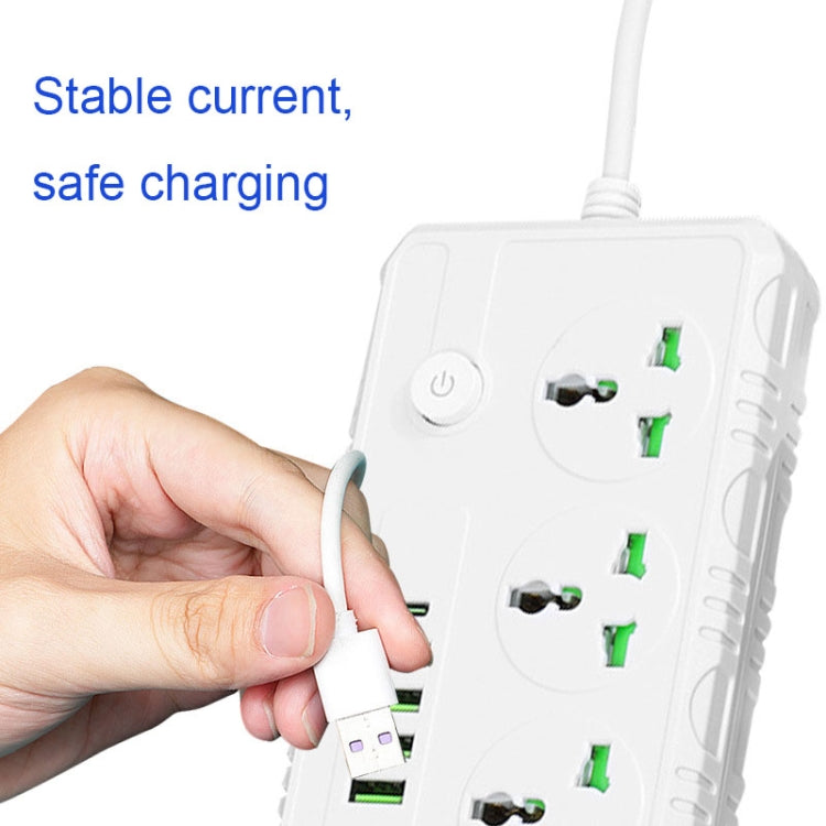 B09 2m 3000W 3 Plugs + PD + 4-USB Ports Multifunctional Flame-Retardant Socket With Switch(US Plug) - Extension Socket by PMC TechLife | Online Shopping South Africa | PMC TechLife | Buy Now Pay Later Mobicred