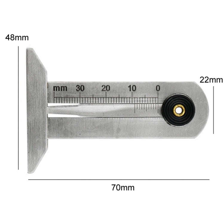 0-30mm Stainless Steel Tire Tread Vernier Depth Gauge - free shipping - PMC TechLife - Order now!