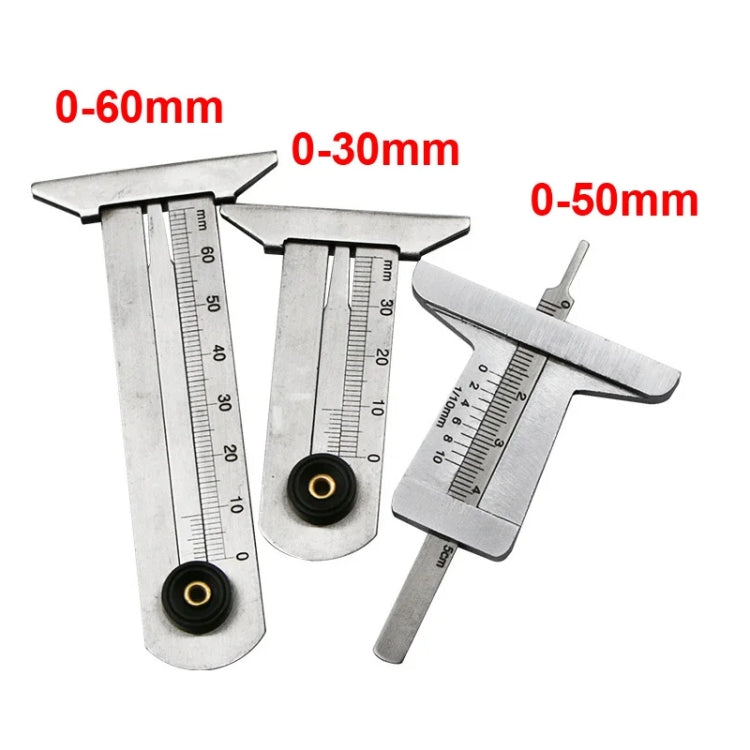 0-60mm Stainless Steel Tire Tread Vernier Depth Gauge - Electronic Test by PMC TechLife | Online Shopping South Africa | PMC TechLife | Buy Now Pay Later Mobicred