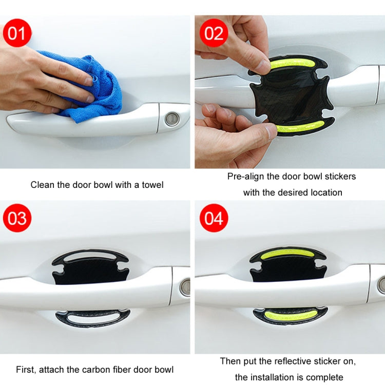 8pcs/set Car Door Handle Rearview Mirror Safety Warning Protective Reflective Sticker, Color: Blue - Warning Sticker by PMC TechLife | Online Shopping South Africa | PMC TechLife | Buy Now Pay Later Mobicred