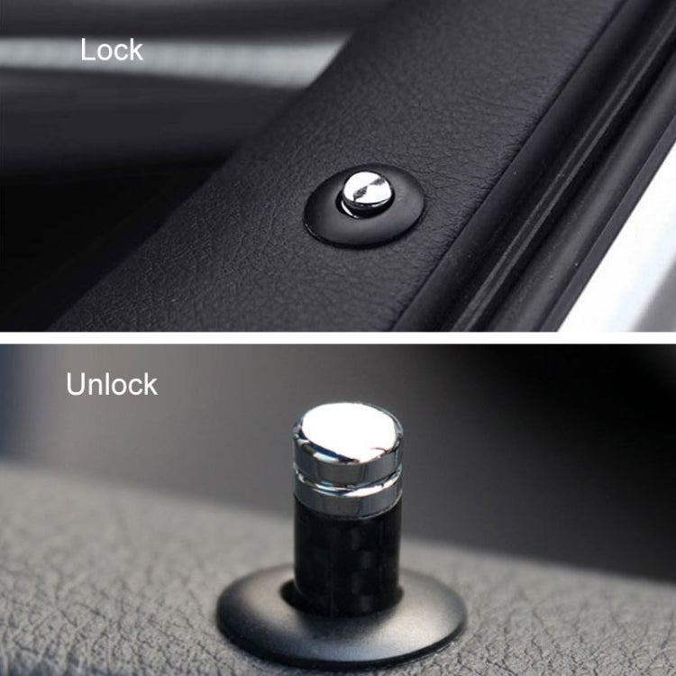 4pcs/set Carbon Fiber Door Interior Deadbolt Trim Cover - Others by PMC Jewellery | Online Shopping South Africa | PMC Jewellery