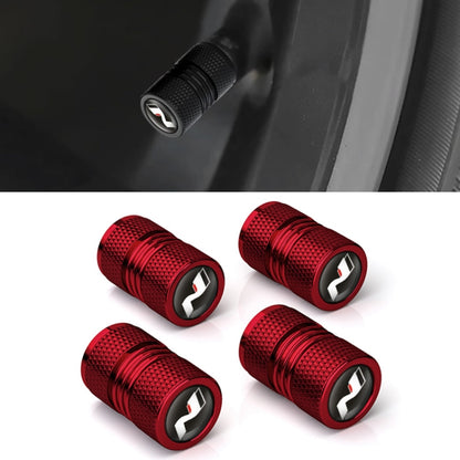 4pcs/set Aluminium N Label Car Tire Valve Caps(Red) - Tire Valve Caps by PMC Jewellery | Online Shopping South Africa | PMC Jewellery