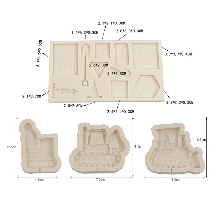 Cartoon Construction Site Tools Engineering Car Cake Decoration Molds, Specification: MK-3057 (Light Gray) - Food Molds by PMC Jewellery | Online Shopping South Africa | PMC Jewellery