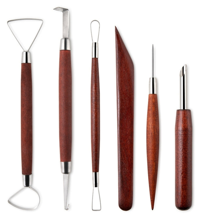 8-in-1 Wooden Handle Pottery Clay Tool set Ceramic Trimming Carving Knife(SF008) - Burin &Cutting Knife by PMC TechLife | Online Shopping South Africa | PMC TechLife