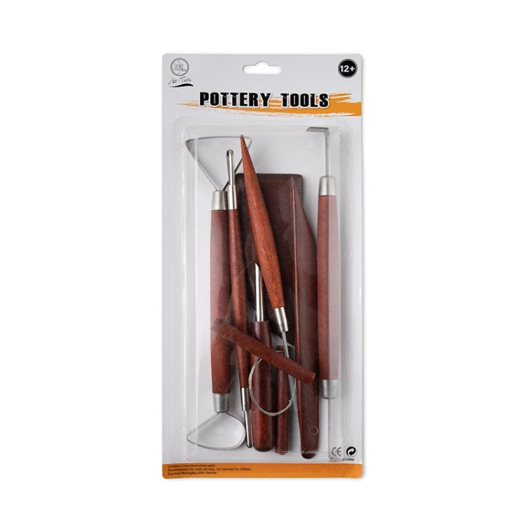 8-in-1 Wooden Handle Pottery Clay Tool set Ceramic Trimming Carving Knife(SF008) - Burin &Cutting Knife by PMC Jewellery | Online Shopping South Africa | PMC Jewellery