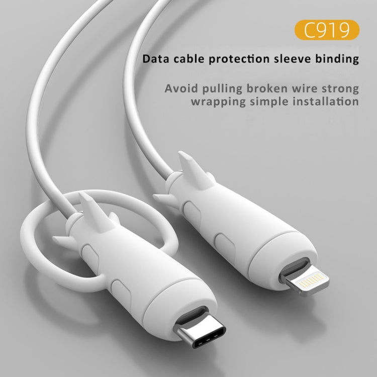 Data Line Protector For IPhone USB Type-C Charger Wire Winder Protection, Spec: Small Head Band +USB Head Black - Cable Organizer by PMC Jewellery | Online Shopping South Africa | PMC Jewellery | Buy Now Pay Later Mobicred