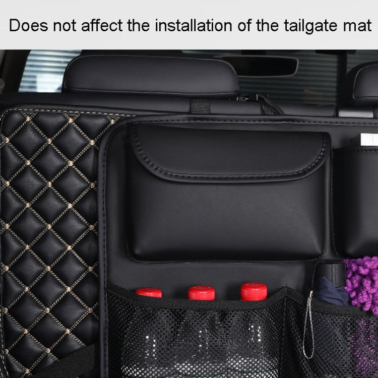 Car Trunk Leather Storage Bag Large Capacity Rear Seat Back Pouch, Style: Mesh Pocket(Coffee) - Stowing Tidying by PMC Jewellery | Online Shopping South Africa | PMC Jewellery | Buy Now Pay Later Mobicred