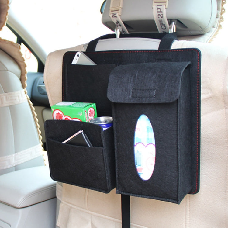 Felt Car Storage Bag Car Back Seat Hanging Organizer Bag(Black) - Stowing Tidying by PMC TechLife | Online Shopping South Africa | PMC TechLife | Buy Now Pay Later Mobicred