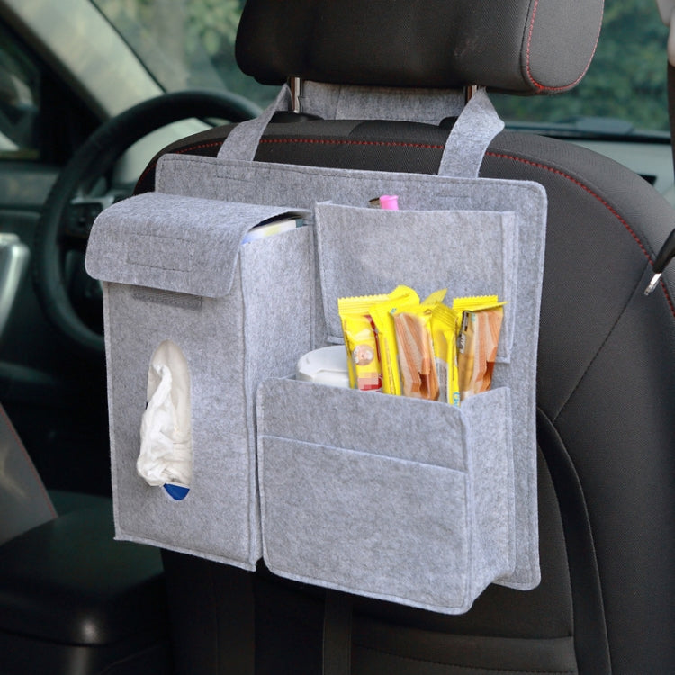Felt Car Storage Bag Car Back Seat Hanging Organizer Bag(Light Gray) - Stowing Tidying by PMC TechLife | Online Shopping South Africa | PMC TechLife | Buy Now Pay Later Mobicred