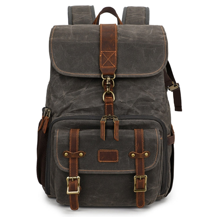 Large Capacity SLR Digital Camera Bag Laptop Backpack Canvas Storage Bag(Grey) - Backpack by PMC TechLife | Online Shopping South Africa | PMC TechLife | Buy Now Pay Later Mobicred