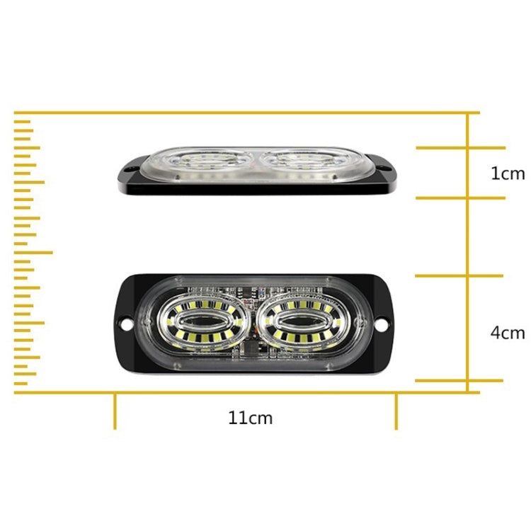 12W Car Side Signal Warning Light 24 LED Strobe Light(Yellow) - Warning Lights by PMC Jewellery | Online Shopping South Africa | PMC Jewellery | Buy Now Pay Later Mobicred