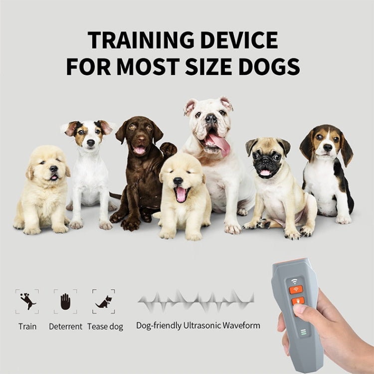 LED Flashing Light Handheld Ultrasonic Bark Arrester Frequency Conversion Dog Training Device(Dark Gray) - Training Aids by PMC TechLife | Online Shopping South Africa | PMC TechLife | Buy Now Pay Later Mobicred