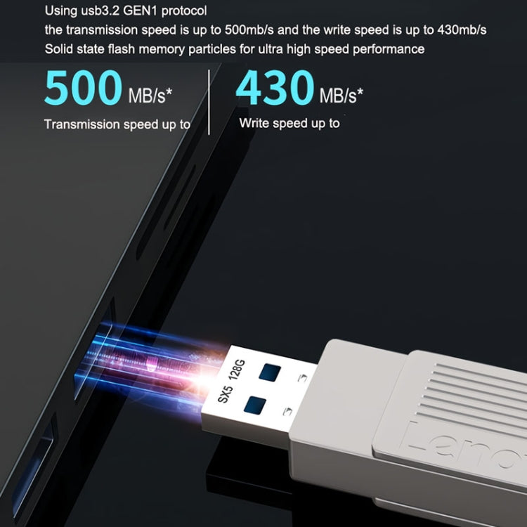 Lenovo SX5 Pro USB3.2+Type-C Dual Interface Mobile Solid State Flash Drive, Memory: 512GB(Silver) - USB Flash Drives by Lenovo | Online Shopping South Africa | PMC Jewellery | Buy Now Pay Later Mobicred