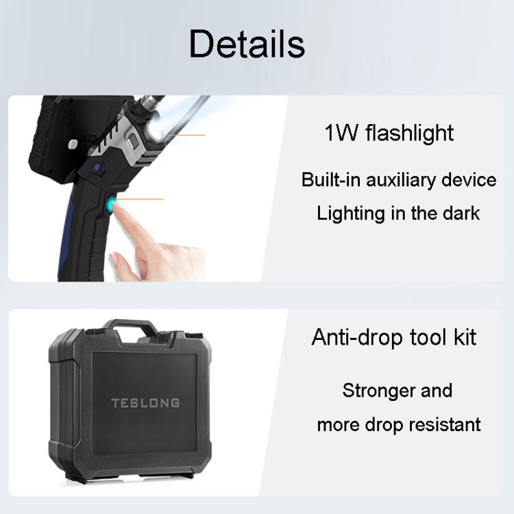 Teslong NTS300 5.5mm-1M Dual Lens Waterproof 5 Inch HD Industrial Borescope Auto Repair Tools -  by Teslong | Online Shopping South Africa | PMC Jewellery