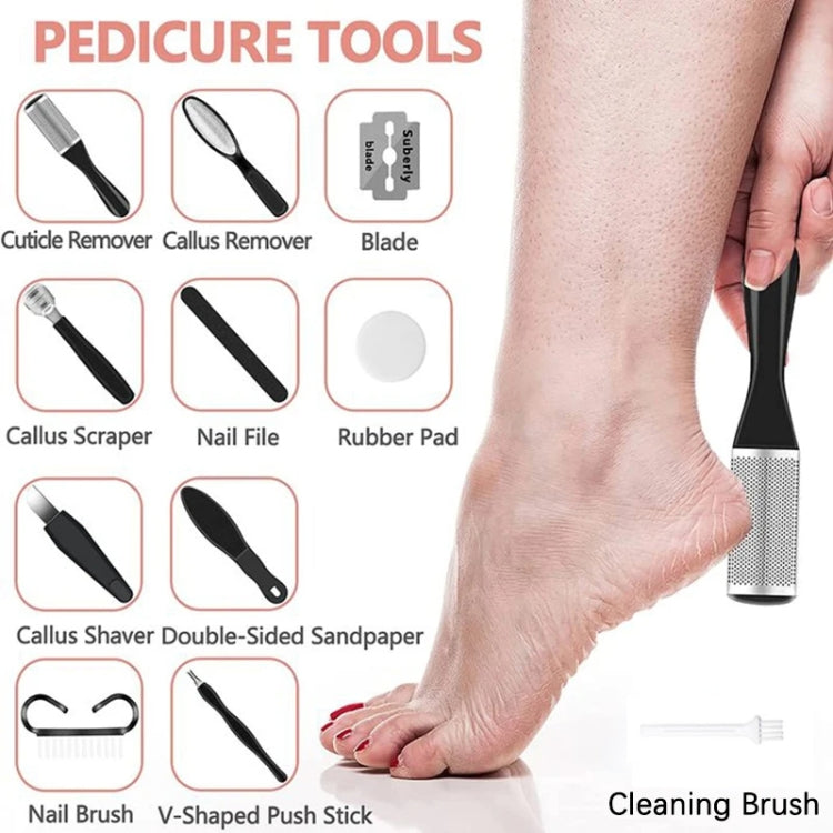 10pcs/set Household Electric Dead Skin Peeling Foot Grinder, Color: Black - Grinding Tools & Accessories by PMC Jewellery | Online Shopping South Africa | PMC Jewellery