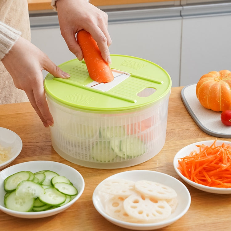 Multifunctional Vegetable Dehydrator Large Capacity Kitchen Drain Basket Household Grater Slicer(Green) - Filters by PMC TechLife | Online Shopping South Africa | PMC TechLife | Buy Now Pay Later Mobicred