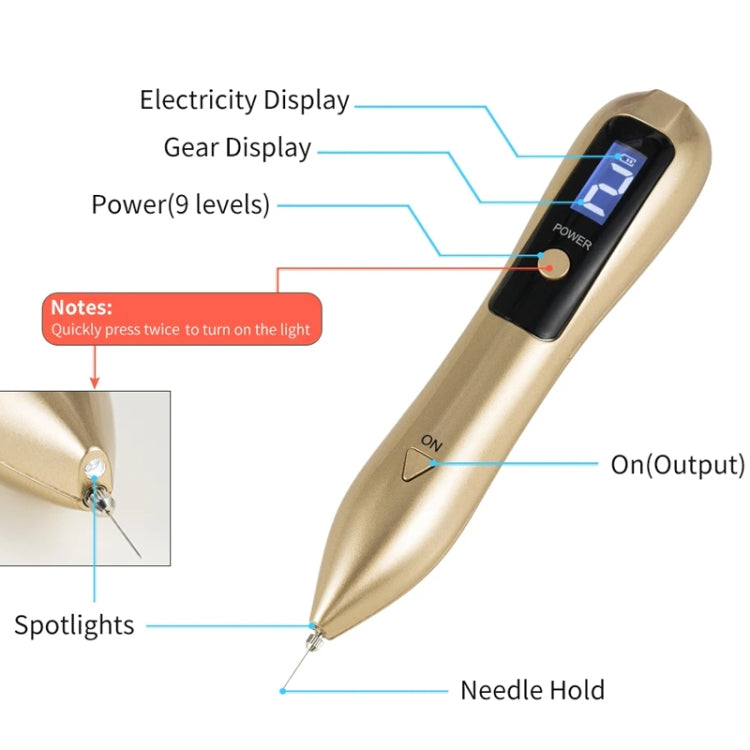 9 Gears Mole Spotting Pen LCD Home Laser Mole Spot Sweeping Beauty Instrument With Shot Light(White) - free shipping - PMC TechLife - Order now!