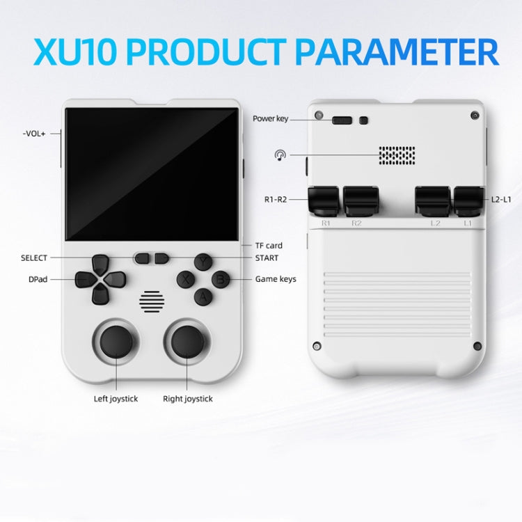 AMPOWN XU10 Handheld Game Console 3.5-Inch IPS Screen Linux System Portable Video Arcade 64G(White) - Pocket Console by AMPOWN | Online Shopping South Africa | PMC Jewellery | Buy Now Pay Later Mobicred