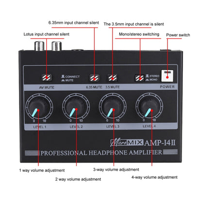 Mini HIFI 8-channel Monitoring Portable Headphone Amplifier Distributor(US Plug) -  by PMC Jewellery | Online Shopping South Africa | PMC Jewellery | Buy Now Pay Later Mobicred