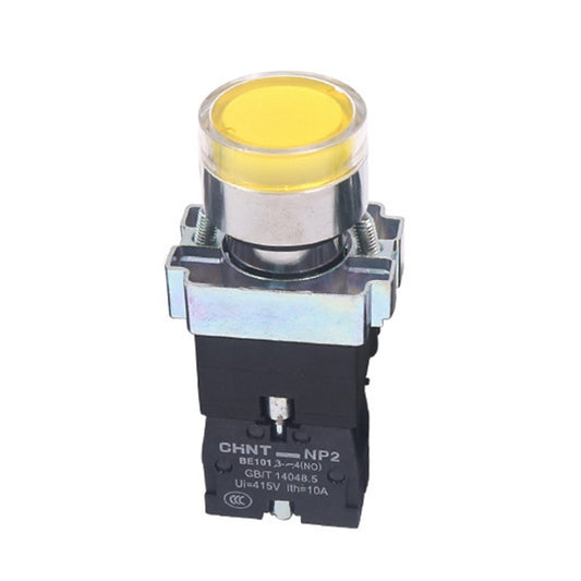 CHINT NP2-BW3563/220V 2 NO Pushbutton Switches With LED Light Silver Alloy Contact Push Button - Car Switches by CHINT | Online Shopping South Africa | PMC Jewellery | Buy Now Pay Later Mobicred