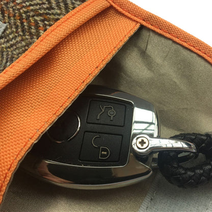 Small Tweed Car Key Remote Shielding Bag Double Layer Anti-theft Anti-magnetic RFID Bag - Car Key Cases by PMC Jewellery | Online Shopping South Africa | PMC Jewellery | Buy Now Pay Later Mobicred