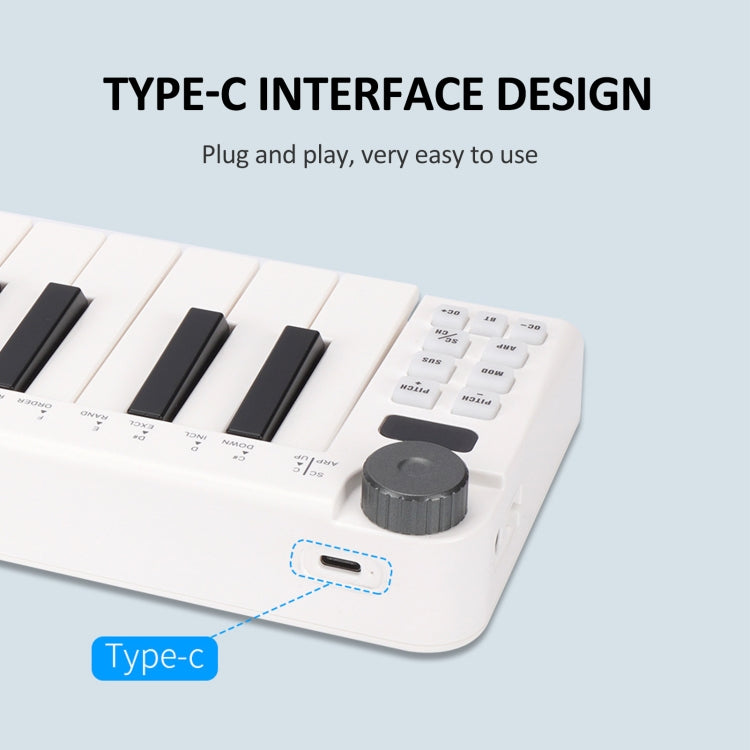 M-VAVE SKM-25MINI Digital Electronic Piano 25 Key Musical Instrument MIDI Keyboard Controller - free shipping - PMC Jewellery - Order now!