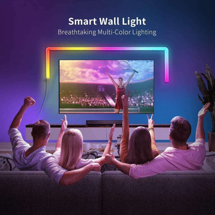 4pcs+3 Corners WiFi 12V RGBIC Splicing Wall Light Intelligent Remote Control Indoor Decorative Ambient Lights(EU Plug) - Novelty Lighting by PMC TechLife | Online Shopping South Africa | PMC TechLife | Buy Now Pay Later Mobicred
