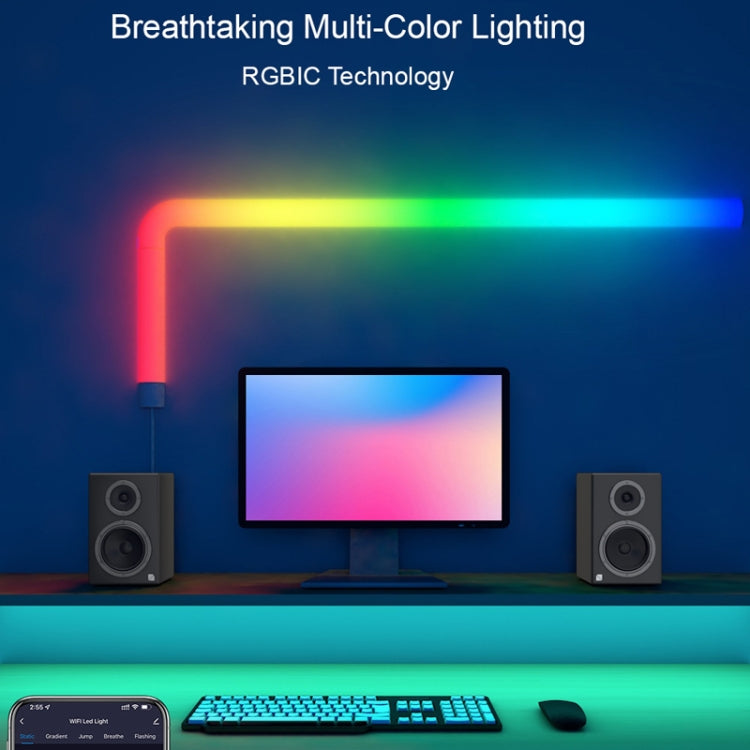 4pcs+3 Corners WiFi 12V RGBIC Splicing Wall Light Intelligent Remote Control Indoor Decorative Ambient Lights(EU Plug) - Novelty Lighting by PMC TechLife | Online Shopping South Africa | PMC TechLife | Buy Now Pay Later Mobicred