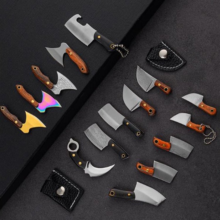 Mini Knife Keychain Portable Removal Express Pendant Accessory With Holster, Model: Axe Gold - Burin &Cutting Knife by PMC TechLife | Online Shopping South Africa | PMC TechLife