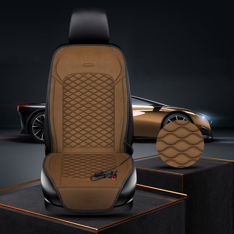 12V Car Winter Electric Heating Short Plush Seat Cushion, Color: Brown - Seat Accessories by PMC TechLife | Online Shopping South Africa | PMC TechLife | Buy Now Pay Later Mobicred