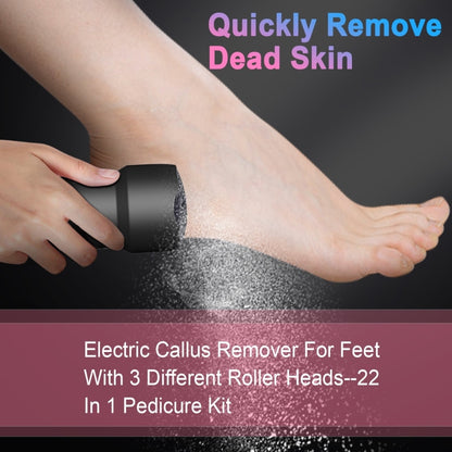 Electric Foot File Pedicure Kit Waterproof Feet Callus Remover, Spec: Kit 1 Black - Grinding Tools & Accessories by PMC Jewellery | Online Shopping South Africa | PMC Jewellery | Buy Now Pay Later Mobicred