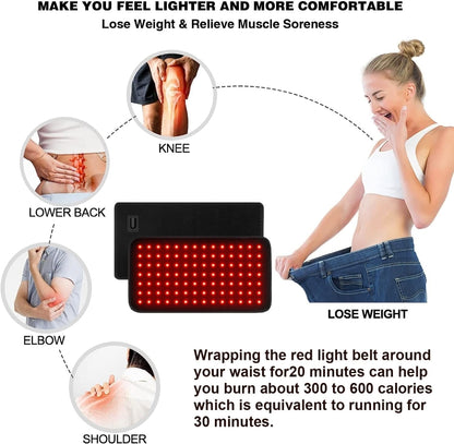 120 LEDs Red Light + Infrared Light Therapy Belt For Back Shoulder Waist Pain Relief UK Plug - Massage & Relaxation by PMC Jewellery | Online Shopping South Africa | PMC Jewellery | Buy Now Pay Later Mobicred