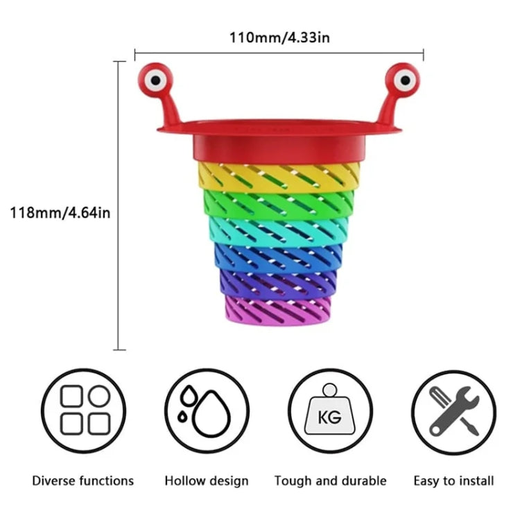 Retractable Rainbow Monster Universal Floor Drain Kitchen Sink Strainer(110x118mm) - Filters by PMC TechLife | Online Shopping South Africa | PMC TechLife