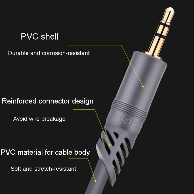 JINGHUA A240 3.5mm Male To Male Audio Cable Cell Phone Car Stereo Microphone Connection Wire, Size: 30m(Gray) - Microphone Audio Cable & Connector by JINGHUA | Online Shopping South Africa | PMC Jewellery | Buy Now Pay Later Mobicred