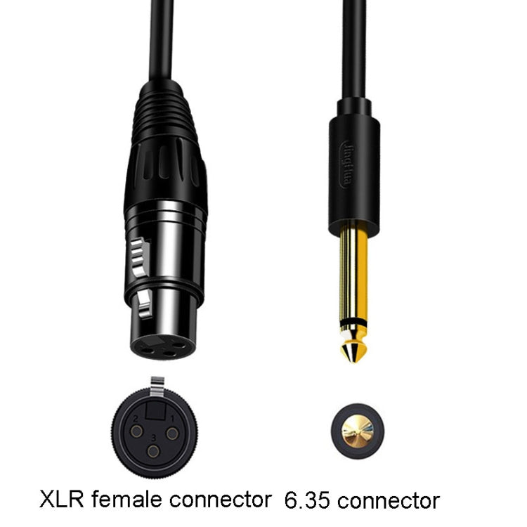 JINGHUA 6.5 Male To Female XLR Audio Cable 6.35 Three Core Balanced Microphone Mixer, Size: 10m(Black) - Microphone Audio Cable & Connector by JINGHUA | Online Shopping South Africa | PMC Jewellery | Buy Now Pay Later Mobicred