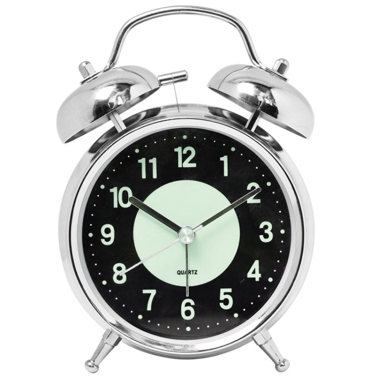 4.5 Inch Electroplated Metal Ring Bell Alarm Clock Quartz Clock With Night Light ?, Style: Luminous Black - Novelty Clock by PMc TechLife | Online Shopping South Africa | PMc TechLife | Buy Now Pay Later Mobicred
