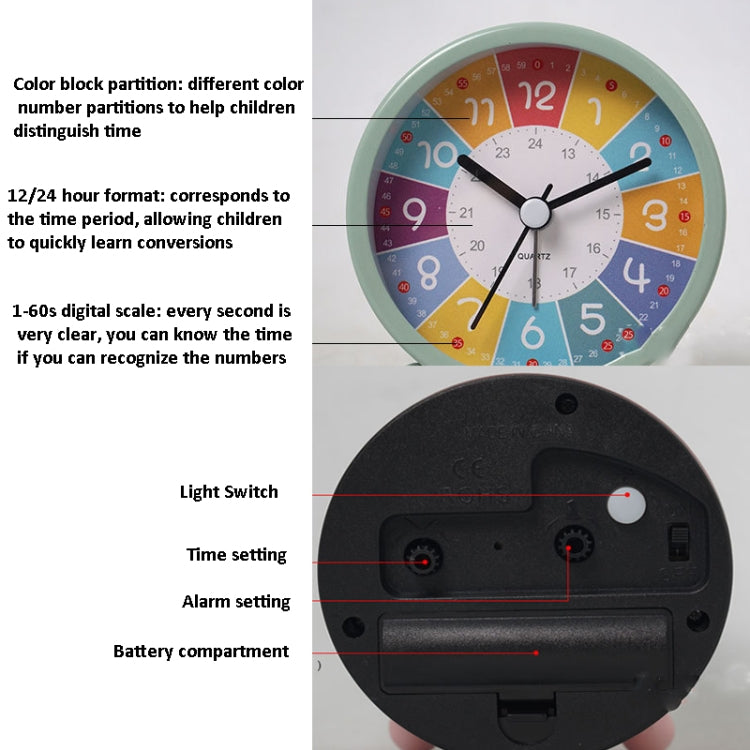 Children Educational Alarm Clock Desktop Mute Small Clock With Night Light, Style: Yellow - Novelty Clock by PMC Jewellery | Online Shopping South Africa | PMC Jewellery | Buy Now Pay Later Mobicred