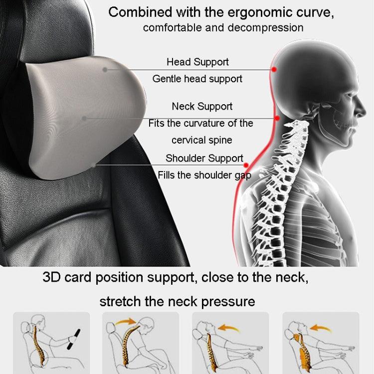 Car Memory Foam Neck Pillow Car Neck Rest Silk Pillow Car Seat Cervical Cushion, Style: Headrest Gray - Seat Accessories by PMC Jewellery | Online Shopping South Africa | PMC Jewellery | Buy Now Pay Later Mobicred