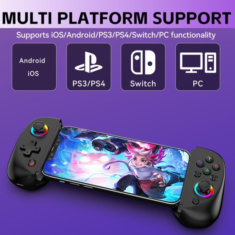 D8 Mobile Phone Stretch Band Light Gamepad Dual Hall Wireless Bluetooth Somatic Vibration Grip for PC / Android / IOS / Tablet / PS3 / PS4 / Switch, Color: White+Receiver - Gamepads by PMC Jewellery | Online Shopping South Africa | PMC Jewellery | Buy Now Pay Later Mobicred