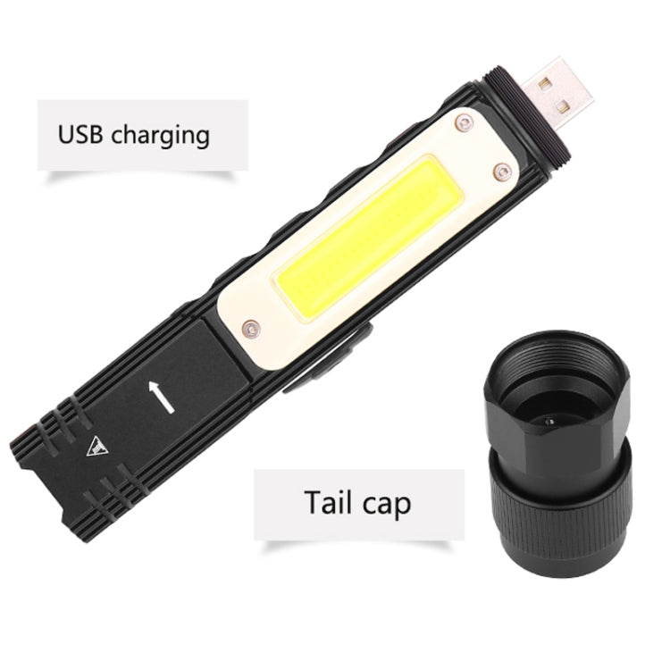XPG+COB Red White Light USB Rechargeable Folding Strong Light Flashlight, Style: 3189A Large - LED Flashlight by PMc TechLife | Online Shopping South Africa | PMc TechLife | Buy Now Pay Later Mobicred
