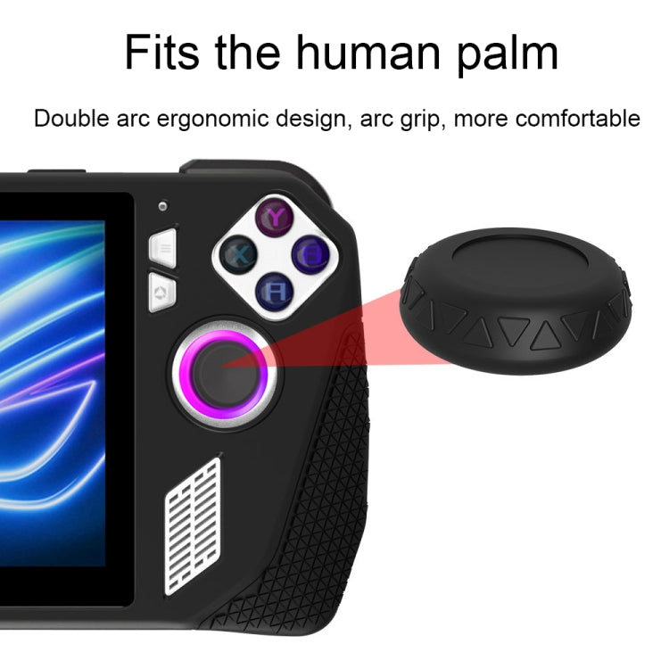For ASUS ROG Ally Game Console Silicone Protective Cover + Button Cap Set Pocket Gaming Accessories(Black) - Cases by PMC TechLife | Online Shopping South Africa | PMC TechLife | Buy Now Pay Later Mobicred