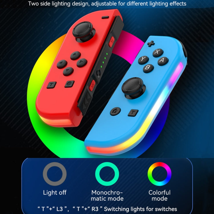 JOY-02 Gaming Left And Right Handle With RGB Lights Body Feel Bluetooth Gamepad For Switch / Switch OLED / Switch Pro / Switch Lite / Switch Joycon(Blue Red) - Gamepads by PMC Jewellery | Online Shopping South Africa | PMC Jewellery | Buy Now Pay Later Mobicred