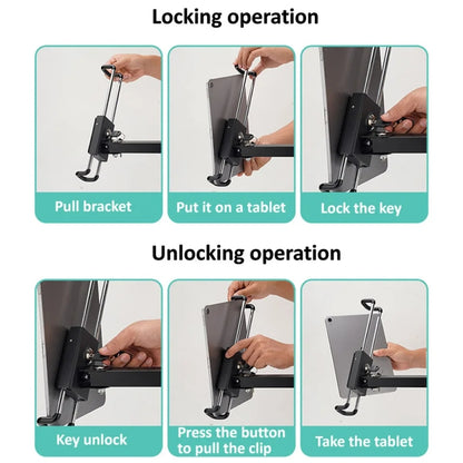 Tablet Wall Mount Holder Foldable Extendable Aluminum Alloy Mount With Anti Theft Security Lock - Lazy Bracket by PMC Jewellery | Online Shopping South Africa | PMC Jewellery